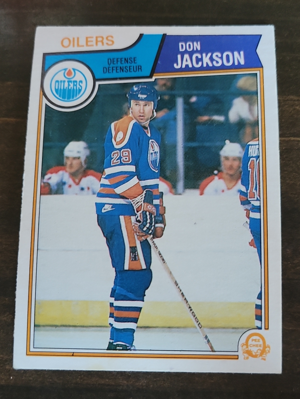 1983/84 OPC Don Jackson Edmonton Oilers Hockey Card - Blue & Orange